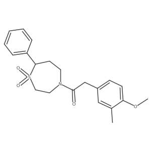 1-(1,1-Dioxido-7-phenyl-1,4-thiazepan-4-yl)-2-(4-methoxy-3-methylphenyl)ethanone Structure