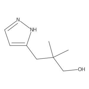 2,2-dimethyl-3-(1H-pyrazol-3-yl)propan-1-ol结构式