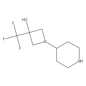 1-(Piperidin-4-yl)-3-(trifluoromethyl)azetidin-3-ol结构式