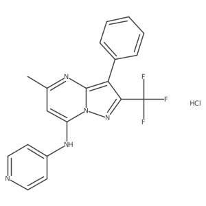 N-[5-methyl-3-phenyl-2-(trifluoromethyl)pyrazolo[1,5-a]pyrimidin-7-yl]pyridin-4-amine hydrochloride结构式