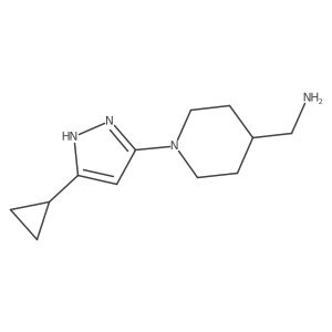 (1-(5-cyclopropyl-1H-pyrazol-3-yl)piperidin-4-yl)methanamine Structure