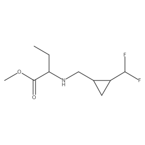 Methyl 2-({[2-(difluoromethyl)cyclopropyl]methyl}amino)butanoate结构式