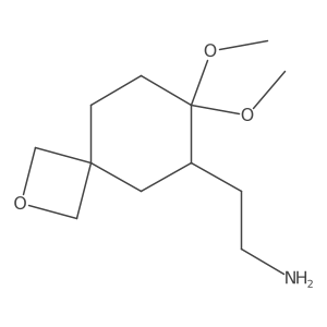 2-{7,7-Dimethoxy-2-oxaspiro[3.5]nonan-6-yl}ethan-1-amine Structure