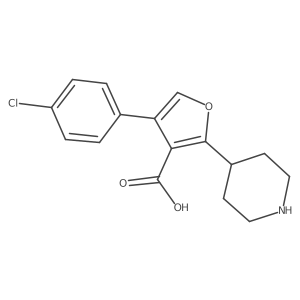 4-(4-Chlorophenyl)-2-(piperidin-4-yl)furan-3-carboxylic acid结构式