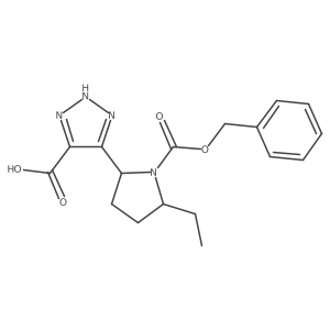 5-{1-[(benzyloxy)carbonyl]-5-ethylpyrrolidin-2-yl}-1H-1,2,3-triazole-4-carboxylic acid结构式
