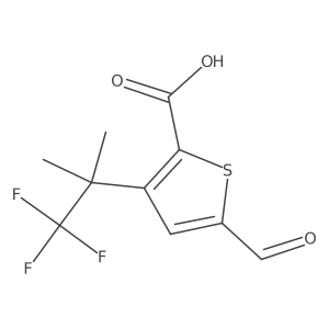5-Formyl-3-(1,1,1-trifluoro-2-methylpropan-2-yl)thiophene-2-carboxylic acid结构式