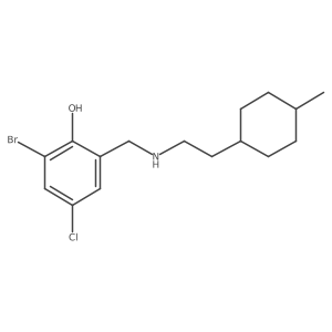 2-Bromo-4-chloro-6-({[2-(4-methylcyclohexyl)ethyl]amino}methyl)phenol Structure