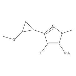 4-fluoro-3-(2-methoxycyclopropyl)-1-methyl-1H-pyrazol-5-amine结构式