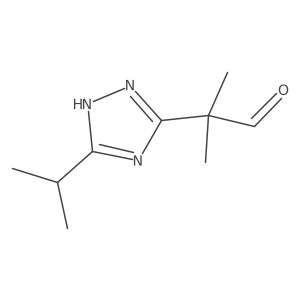 2-methyl-2-[5-(propan-2-yl)-4H-1,2,4-triazol-3-yl]propanal结构式