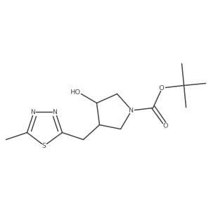 Tert-butyl 3-hydroxy-4-[(5-methyl-1,3,4-thiadiazol-2-yl)methyl]pyrrolidine-1-carboxylate结构式