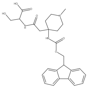 (2S)-2-{2-[4-({[(9H-fluoren-9-yl)methoxy]carbonyl}amino)-1-methylpiperidin-4-yl]acetamido}-3-hydroxypropanoic acid结构式