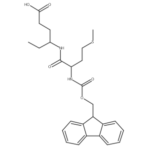 4-[(2S)-2-({[(9H-fluoren-9-yl)methoxy]carbonyl}amino)-4-(methylsulfanyl)butanamido]hexanoic acid Structure