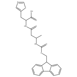 2-[3-({[(9H-fluoren-9-yl)methoxy]carbonyl}amino)butanamido]-3-(1,3-thiazol-5-yl)propanoic acid结构式