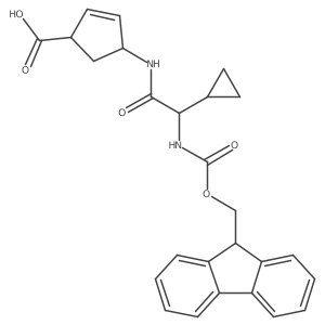 4-[2-cyclopropyl-2-({[(9H-fluoren-9-yl)methoxy]carbonyl}amino)acetamido]cyclopent-2-ene-1-carboxylic acid结构式