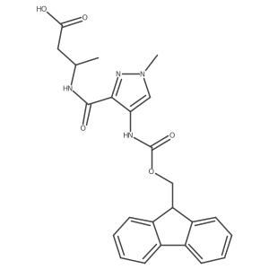 3-{[4-({[(9H-fluoren-9-yl)methoxy]carbonyl}amino)-1-methyl-1H-pyrazol-3-yl]formamido}butanoic acid结构式