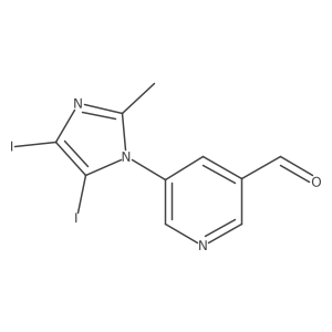 5-(4,5-diiodo-2-methyl-1H-imidazol-1-yl)pyridine-3-carbaldehyde结构式