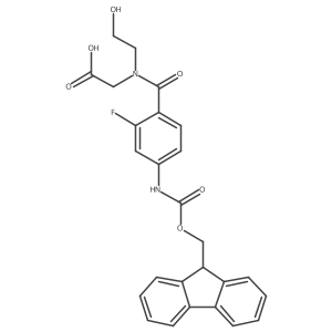 2-{1-[4-({[(9H-fluoren-9-yl)methoxy]carbonyl}amino)-2-fluorophenyl]-N-(2-hydroxyethyl)formamido}acetic acid结构式
