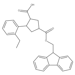 4-(2-ethylphenyl)-1-{[(9H-fluoren-9-yl)methoxy]carbonyl}pyrrolidine-3-carboxylic acid Structure