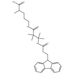 5-[3-({[(9H-fluoren-9-yl)methoxy]carbonyl}amino)-2,2,3-trimethylbutanamido]-2-methylpentanoic acid Structure