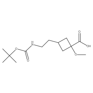 3-(2-{[(Tert-butoxy)carbonyl]amino}ethyl)-1-methoxycyclobutane-1-carboxylic acid Structure
