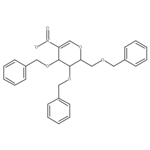 5-nitro-3,4-bis(phenylmethoxy)-2-(phenylmethoxymethyl)-3,4-dihydro-2H-pyran结构式