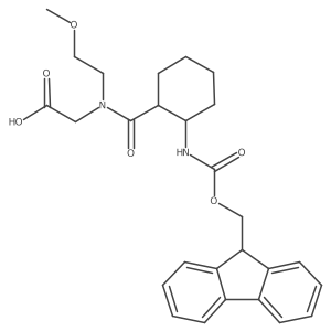 rac-2-{1-[(1R,2S)-2-({[(9H-fluoren-9-yl)methoxy]carbonyl}amino)cyclohexyl]-N-(2-methoxyethyl)formamido}acetic acid Structure