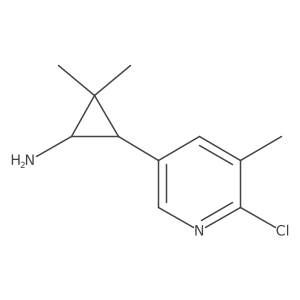 rac-(1R,3R)-3-(6-chloro-5-methylpyridin-3-yl)-2,2-dimethylcyclopropan-1-amine结构式