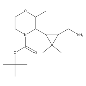 tert-butyl (2R)-3-[(1RS,3RS)-3-(aminomethyl)-2,2-dimethylcyclopropyl]-2-methylmorpholine-4-carboxylate结构式