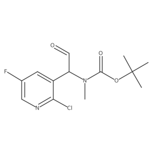 tert-butyl N-[1-(2-chloro-5-fluoropyridin-3-yl)-2-oxoethyl]-N-methylcarbamate结构式