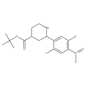 Tert-butyl 3-(2,5-difluoro-4-nitrophenyl)piperazine-1-carboxylate结构式