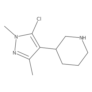 3-(5-chloro-1,3-dimethyl-1H-pyrazol-4-yl)piperidine结构式