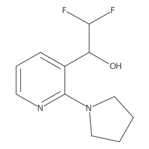 2,2-Difluoro-1-[2-(pyrrolidin-1-yl)pyridin-3-yl]ethan-1-ol结构式