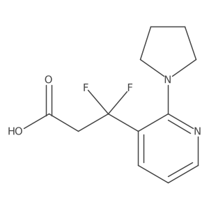 3,3-Difluoro-3-[2-(pyrrolidin-1-yl)pyridin-3-yl]propanoic acid Structure