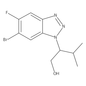 2-(6-bromo-5-fluoro-1H-1,2,3-benzotriazol-1-yl)-3-methylbutan-1-ol结构式