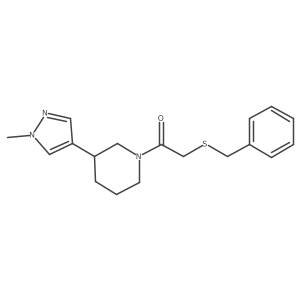 2-(benzylsulfanyl)-1-[3-(1-methyl-1H-pyrazol-4-yl)piperidin-1-yl]ethan-1-one Structure