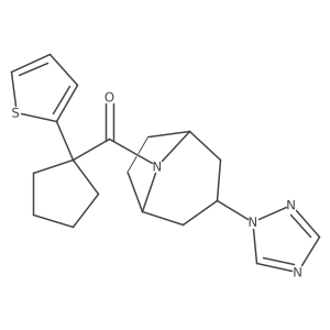 ((1R,5S)-3-(1H-1,2,4-triazol-1-yl)-8-azabicyclo[3.2.1]octan-8-yl)(1-(thiophen-2-yl)cyclopentyl)methanone结构式