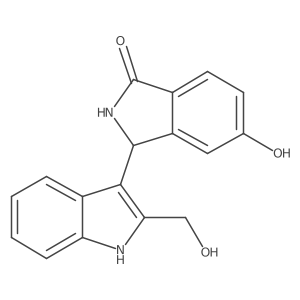 (S)-5-Hydroxy-3-(2-(hydroxymethyl)-1H-indol-3-yl)isoindolin-1-one结构式