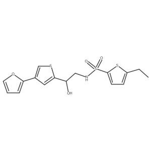 5-ethyl-N-{2-[4-(furan-2-yl)thiophen-2-yl]-2-hydroxyethyl}thiophene-2-sulfonamide结构式