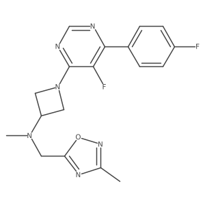 1-[5-Fluoro-6-(4-fluorophenyl)pyrimidin-4-yl]-N-methyl-N-[(3-methyl-1,2,4-oxadiazol-5-yl)methyl]azetidin-3-amine Structure