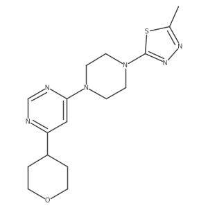 4-[4-(5-Methyl-1,3,4-thiadiazol-2-yl)piperazin-1-yl]-6-(oxan-4-yl)pyrimidine结构式