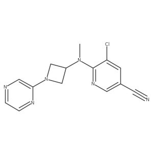 5-Chloro-6-[methyl-(1-pyrazin-2-ylazetidin-3-yl)amino]pyridine-3-carbonitrile结构式