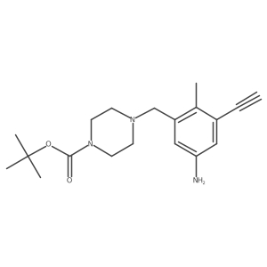 Tert-butyl 4-[(5-amino-3-ethynyl-2-methylphenyl)methyl]piperazine-1-carboxylate结构式