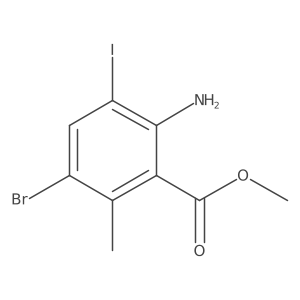 Methyl 2-amino-5-bromo-3-iodo-6-methylbenzoate结构式