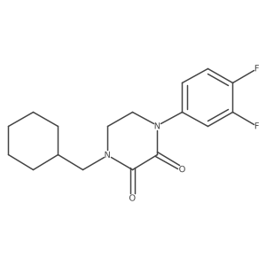 1-(Cyclohexylmethyl)-4-(3,4-difluorophenyl)piperazine-2,3-dione结构式