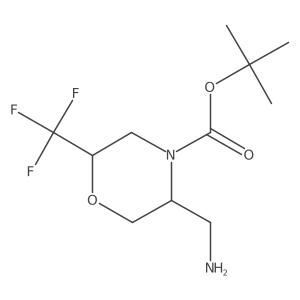 Tert-butyl 5-(aminomethyl)-2-(trifluoromethyl)morpholine-4-carboxylate结构式