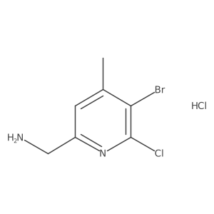 1-(5-Bromo-6-chloro-4-methylpyridin-2-yl)methanamine hydrochloride结构式