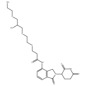 3-[2-[3-(2-aminoethoxy)-2-hydroxy-propoxy]ethoxy]-N-[2-(2,6-dioxo-3-piperidyl)-1-oxo-isoindolin-4-yl]propanamide Structure