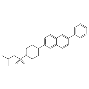 2-[1-(2-Methylpropanesulfonyl)piperidin-4-yl]-6-(pyrimidin-5-yl)-1,8-naphthyridine Structure