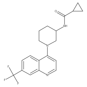 N-{1-[7-(trifluoromethyl)quinolin-4-yl]piperidin-3-yl}cyclopropanecarboxamide结构式