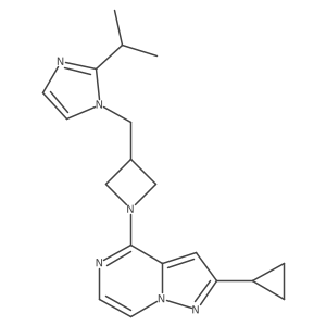 1-[(1-{2-cyclopropylpyrazolo[1,5-a]pyrazin-4-yl}azetidin-3-yl)methyl]-2-(propan-2-yl)-1H-imidazole Structure